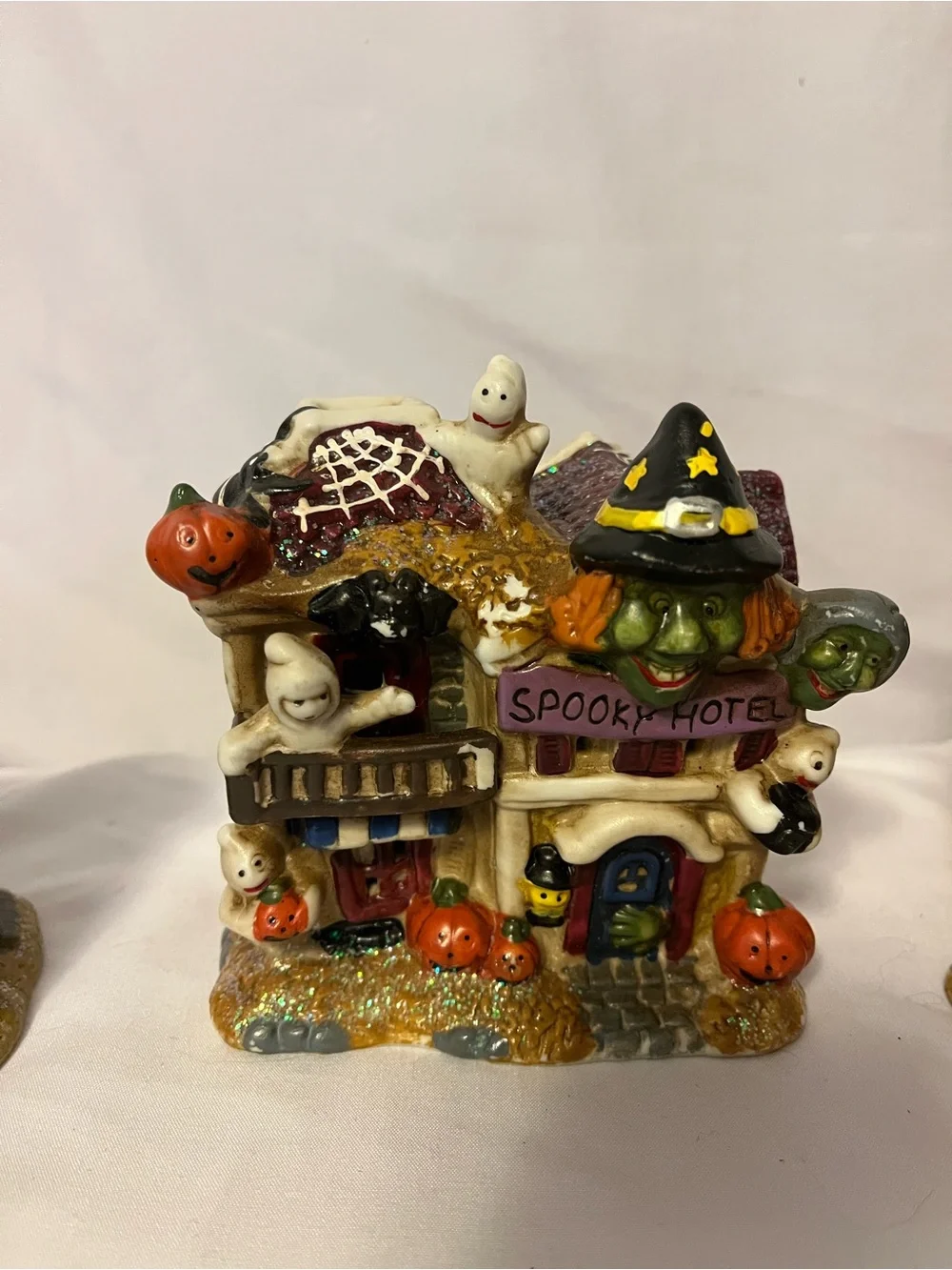 Vintage Halloween Ceramic Miniature Spooky Village Houses - Set of 3